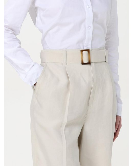 Woolrich Natural Belted Linen Shorts