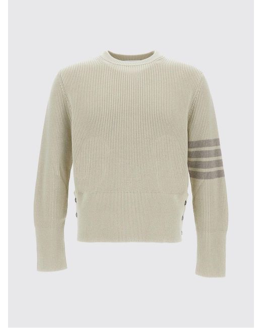 Thom Browne Natural Cotton Crew Neck Pullover for men