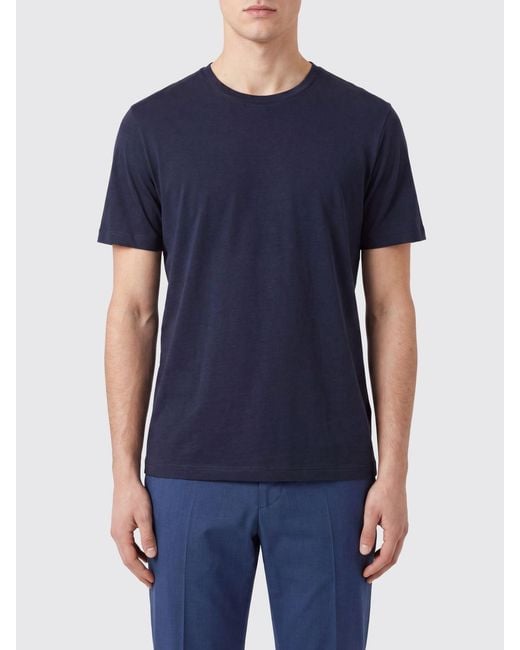 Herno Blue Short-Sleeved Crew Neck T-Shirt for men