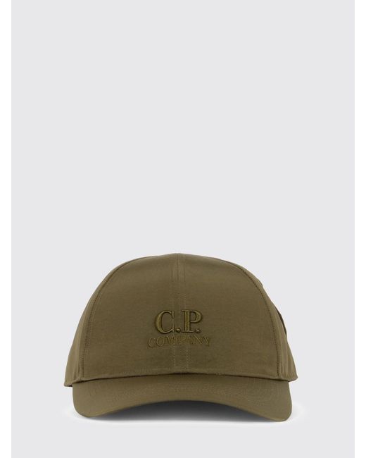 C P Company Green Nylon Hat With Back Lenses for men