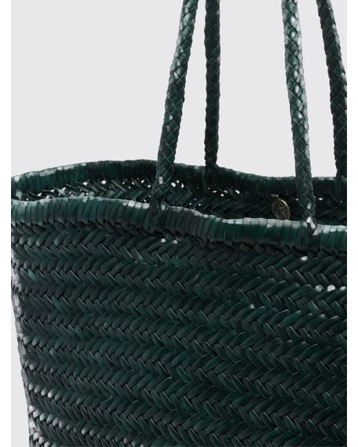 Dragon Diffusion Blue Woven Leather Handbag With Double Handle