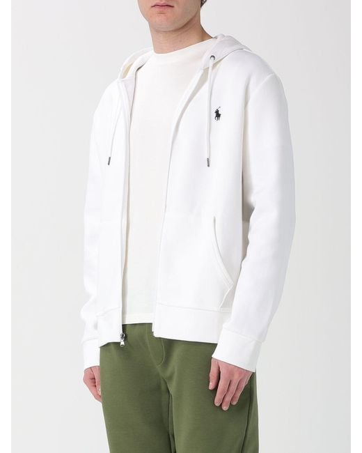Polo Ralph Lauren White Cotton Hoodie for men