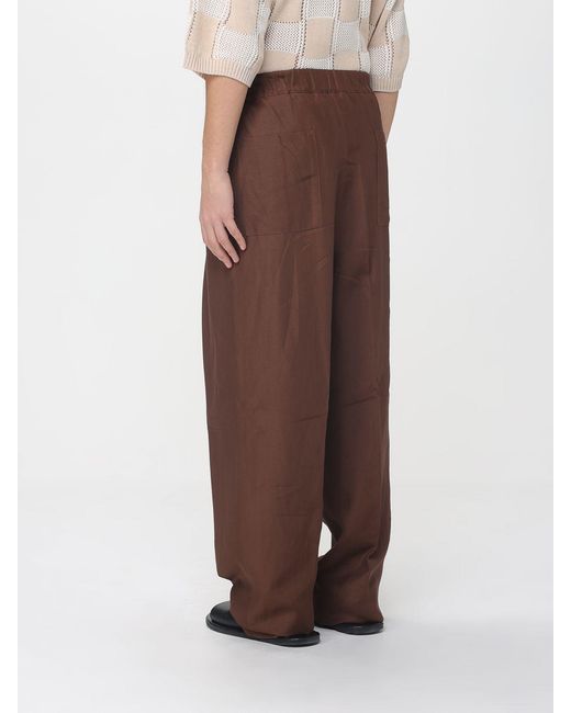 Laneus Brown Wide-Leg Trousers for men
