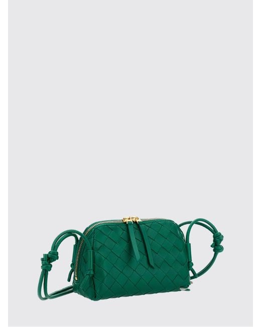 Bottega Veneta Green Woven Leather Concert Pouch