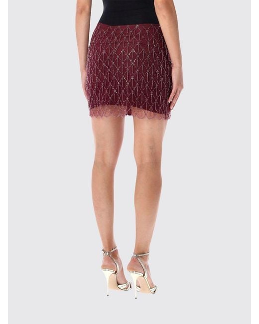 ROTATE BIRGER CHRISTENSEN Beaded Embroidered Stretch-Tech Pencil Mini Skirt