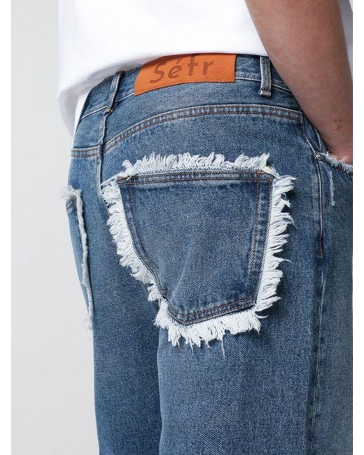 Vaqueros De Pernera Ancha De Denim Séfr de hombre de color Blue