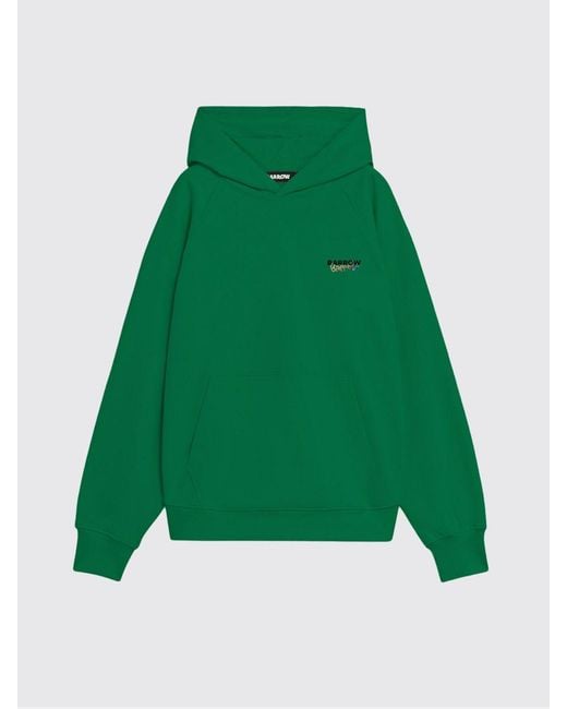 Barrow Green Cotton Hoodie With Teddy Print for men