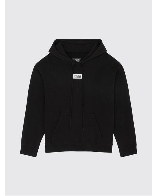 MM6 by Maison Margiela Black Cotton Hoodie With Logo for men