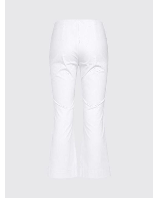 Liviana Conti White Cotton Canvas Crop Trousers
