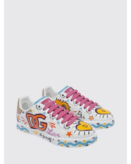 Dolce & Gabbana White Dolce &Amp Gabbana Portofino Low-Top Sneakers