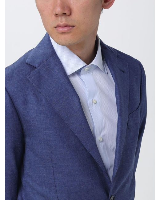 Luigi Borrelli Napoli Blue Virgin Wool Blend Dress for men