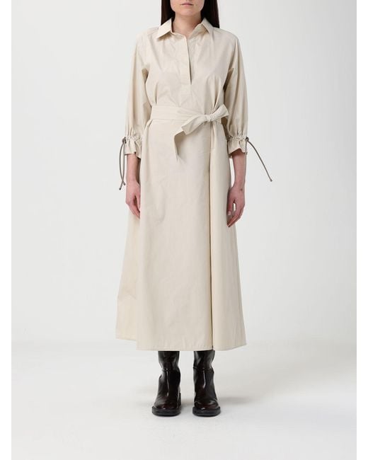 Max Mara Natural Midi Cotton Chemisier Dress
