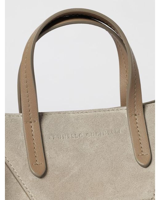 Brunello Cucinelli Natural Bc Duo Suede Bag