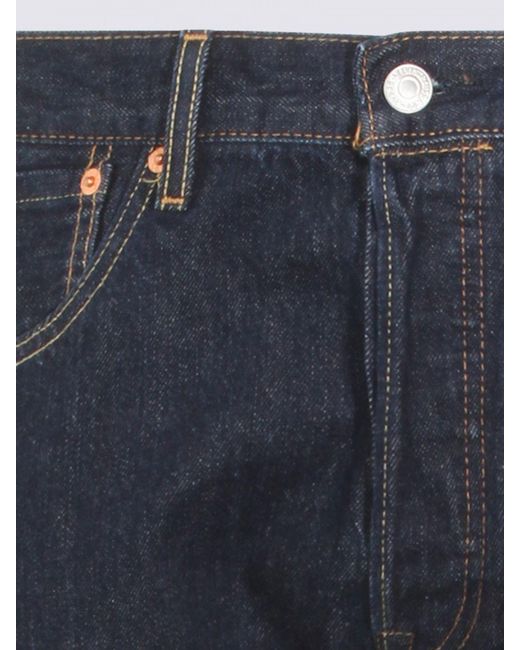 Levi's Blue 501 Straight Cotton Denim Jeans for men