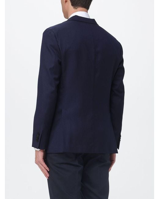 Boglioli Blue Single Breasted Virgin Wool Blazer for men