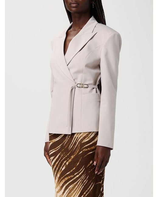 Just Cavalli Natural Polyester Blazer With Ribbon