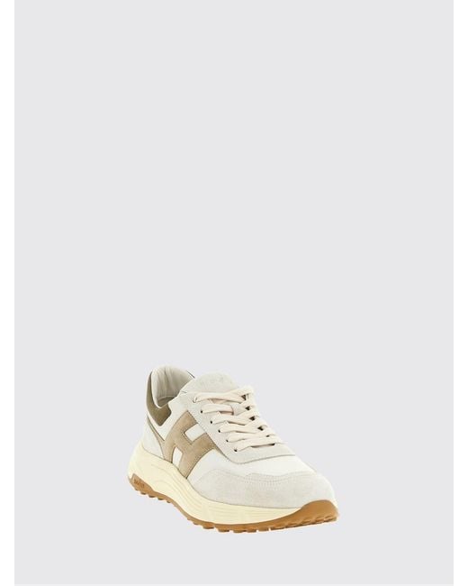 Hogan White Hyperlight Suede And Smooth Leather Sneakers With H Logo for men