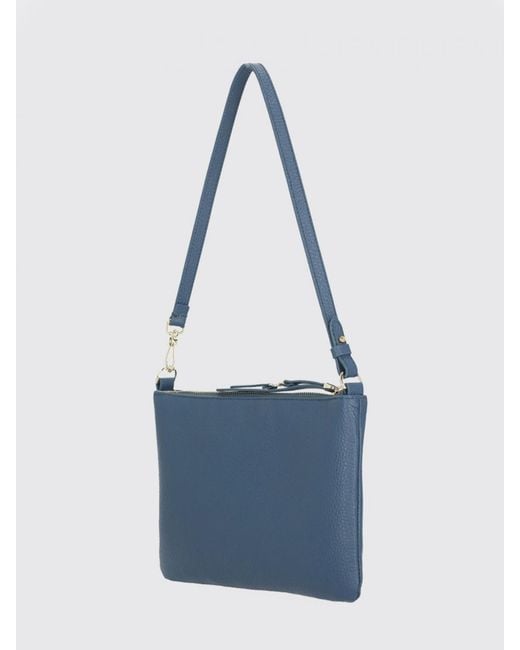 Coccinelle Blue C-Easy Hammered Leather Pouch