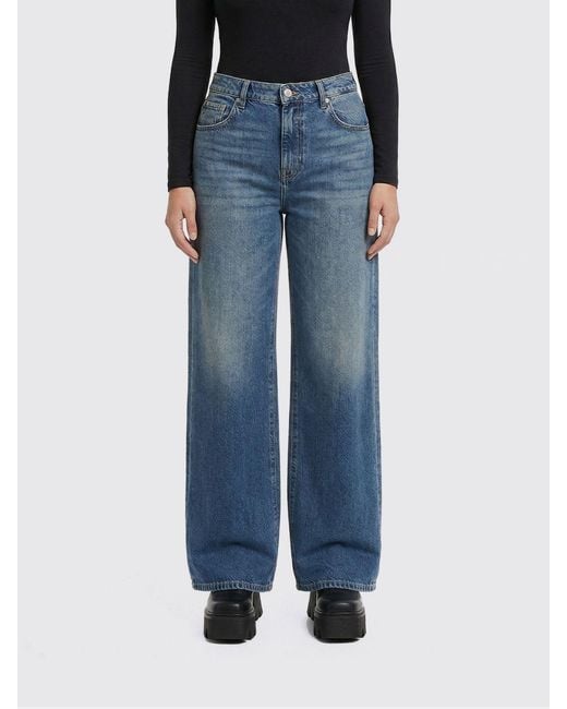 7 For All Mankind Blue Wide Leg Stretch Denim Jeans