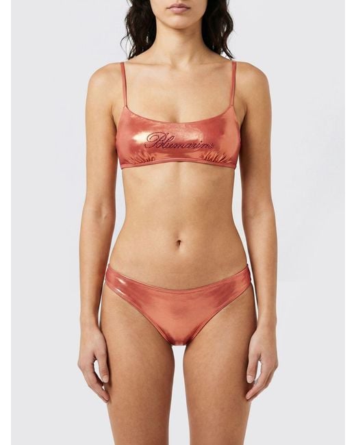 Blumarine Red Stretch Polyester Bikini Top