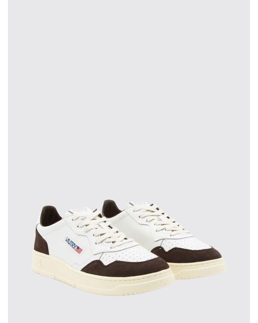Autry White Medalist Low Two-Tone Calfskin And Suede Trainers for men