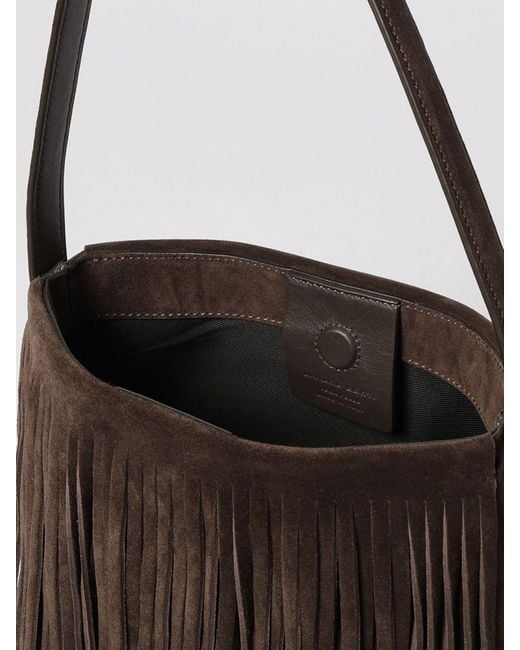 Liviana Conti White Iman Suede Bag With Fringes