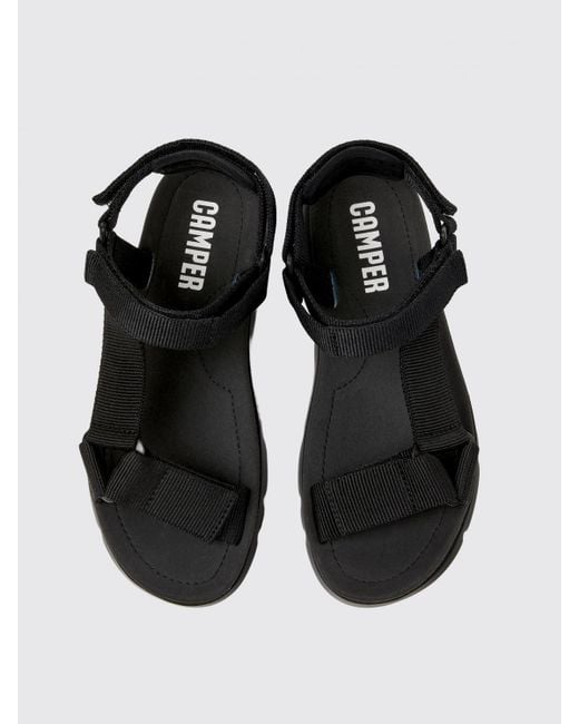 Camper Black Flache Sandalen Damen