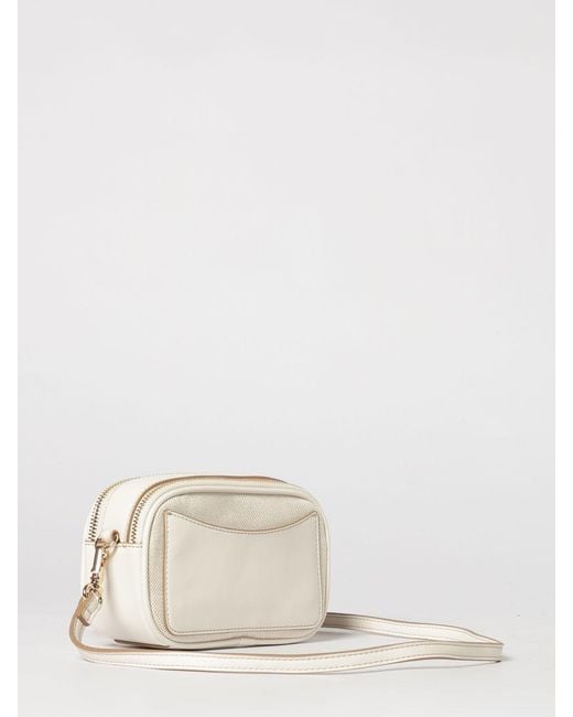 Liu Jo Natural Canvas And Denim Bag With Jacquard Logo