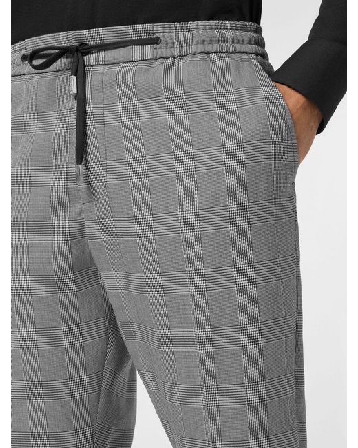 Philipp Plein Gray Printed Slim Fit Drawstring Trousers for men