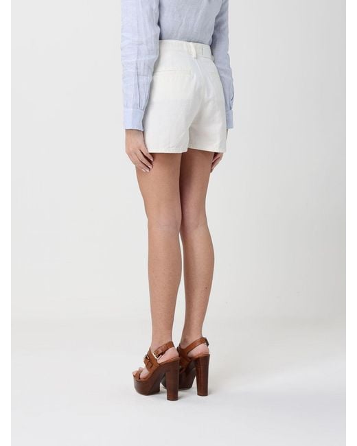 7 For All Mankind White Cotton Denim Shorts