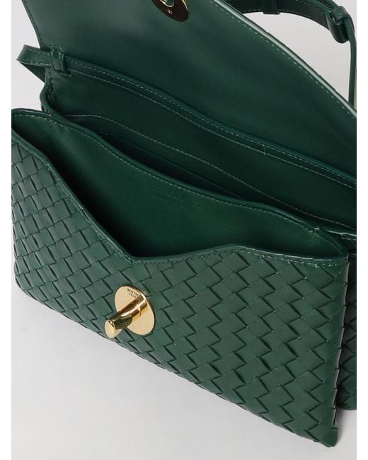 Bottega Veneta Green Knot Lock Woven Leather Bag