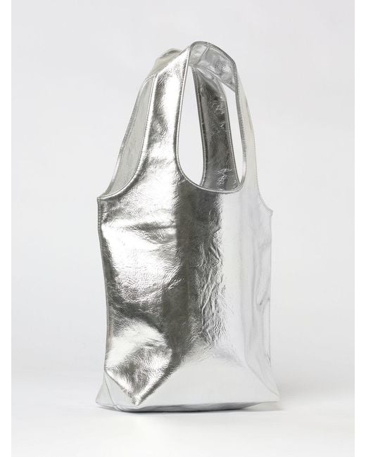 A.P.C. White Ninon Laminated Faux Leather Shoulder Bag