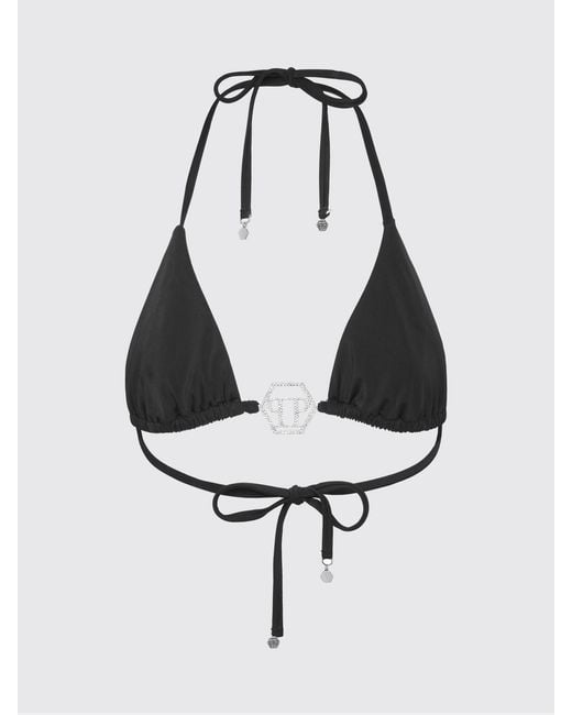 Philipp Plein Black Pp Bikini Top Swimsuit