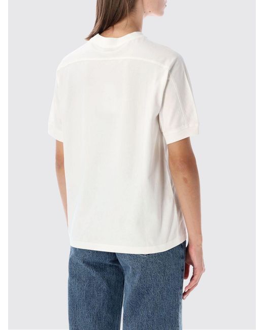 Anine Bing White Printed Logo Cotton T-Shirt With Crew Neck