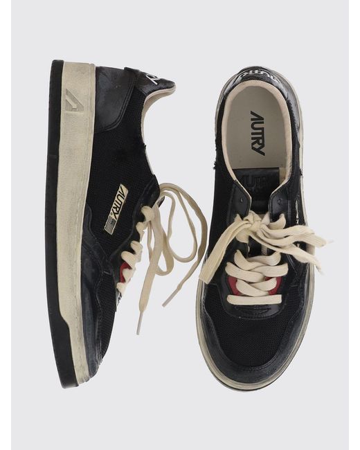 Autry White Medalist Low Super Vintage Low Leather And Used Mesh Sneakers for men
