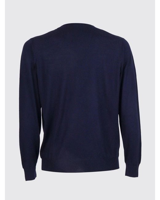 Fedeli Blue Virgin Wool Knit for men