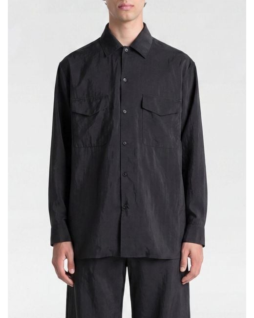 Lemaire Black Silk Shirt for men