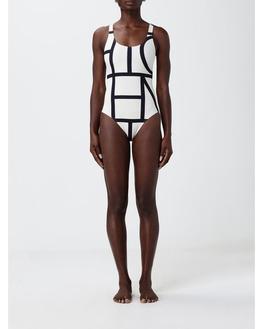 Totême  White One-Piece Swimsuit With Lettering