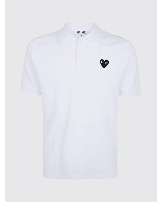 COMME DES GARÇONS PLAY White Comme Des GarÇ Ons Play Short-Sleeve Polo Shirt for men