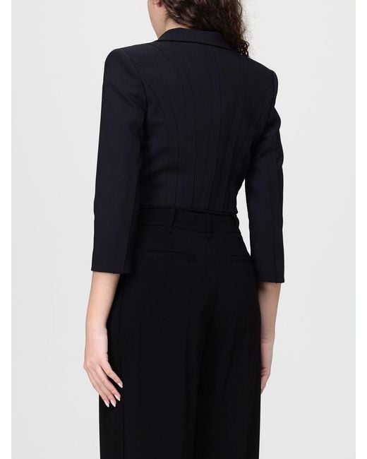 Elisabetta Franchi Black Crop Polyester Blazer