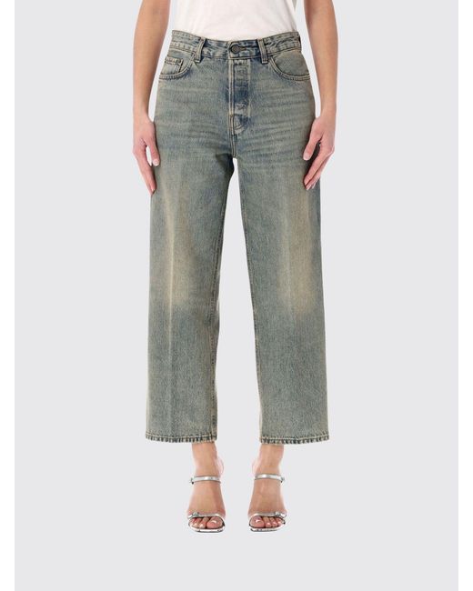 Haikure Gray Cropped Fit Cotton Jeans