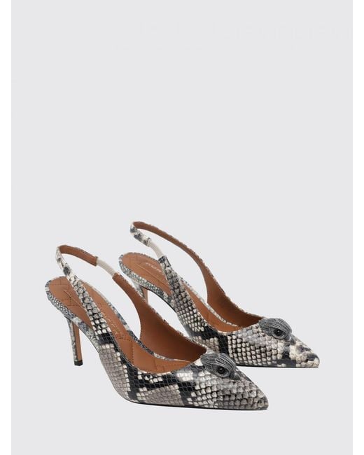Kurt Geiger Metallic Belgravia Python Print Leather Slingback Pumps
