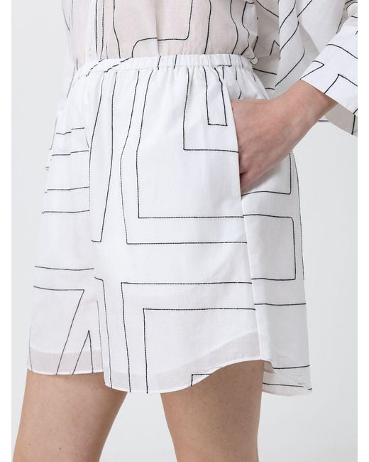 MEIMEIJ White Cotton Shorts With Logo Print