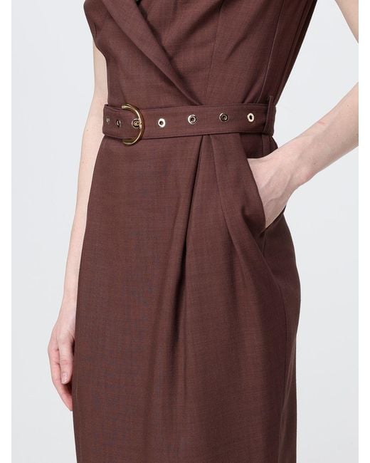 Pinko Purple Midi Crepe Dress