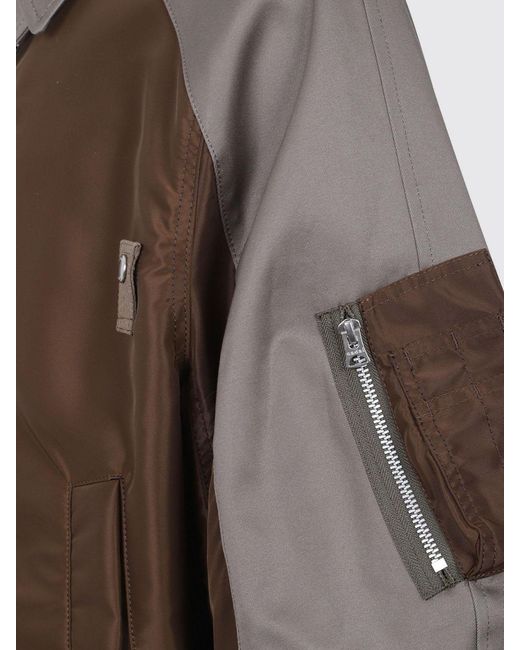 Sacai Brown Oversized Cotton Bomber for men