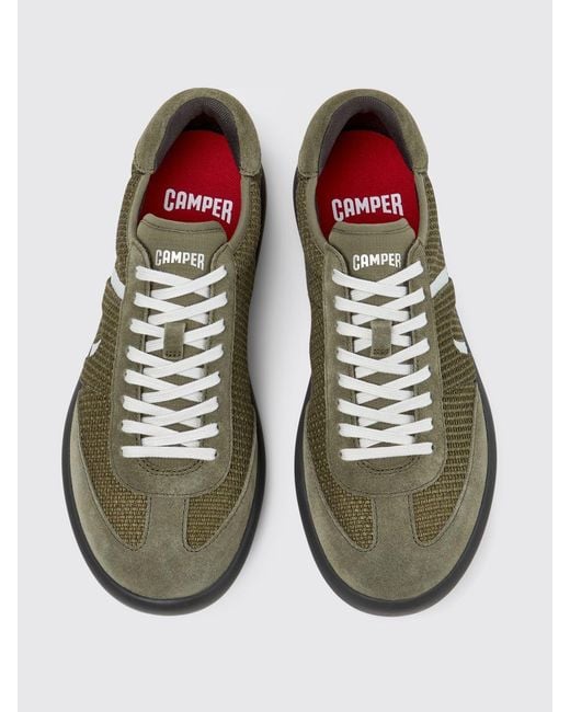 Camper Green Pelotas Soller Lyocell Tencel And Suede Sneakers for men