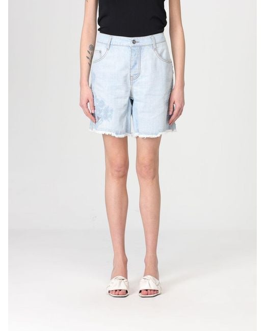 Ermanno Scervino Blue Cotton Denim Shorts