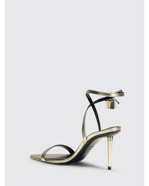 Tom Ford Natural Padlock Laminated Leather Sandals