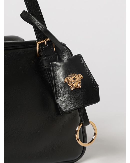 Versace Black Leather Tag Bag