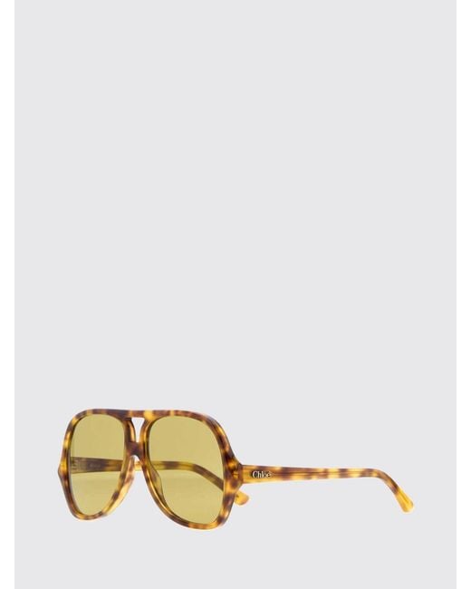 Chloé Metallic Chlo&Eacute Salome Tortoiseshell Pattern Acetate Shield Sunglasses